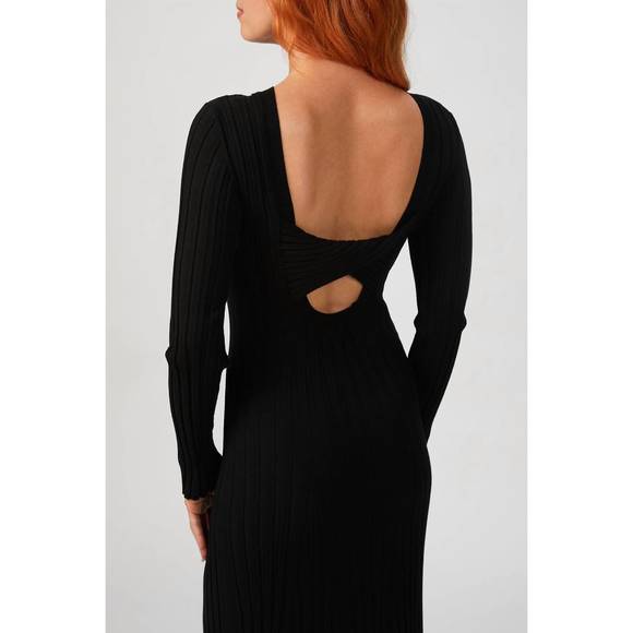 NEW IN THE MOOD FOR LOVE bonnaudet tricot dress in black - Picture 5 of 5